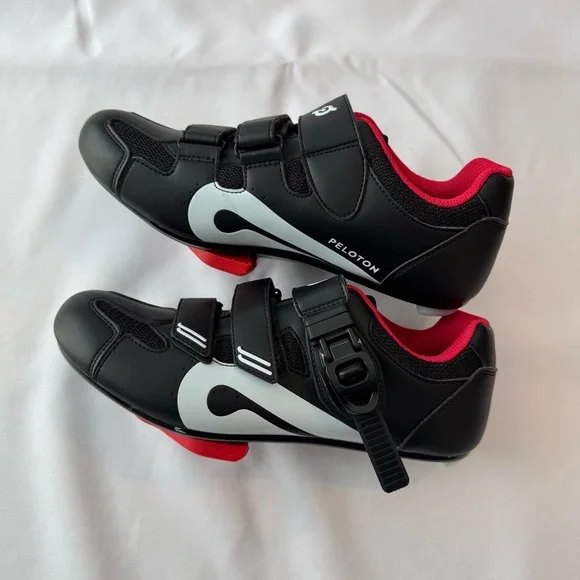 Peloton Black & Red Cycling Shoes with Cleats - Size 39 - Picture 6 of 12